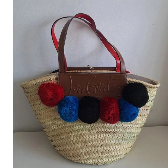 NEW CHRISTIAN LOUBOUTIN STRAW TOTE❤️ - Picture 3 of 6